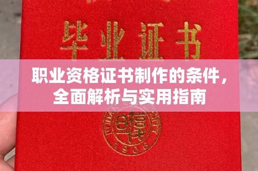 回民职业资格证书制作的条件，全面解析与实用指南