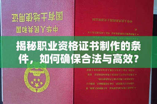 回民揭秘职业资格证书制作的条件，如何确保合法与高效？
