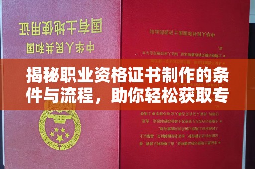 回民揭秘职业资格证书制作的条件与流程，助你轻松获取专业认证